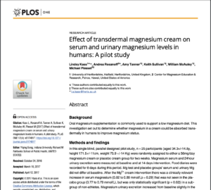 Effect of transdermal magnesium absorption-1